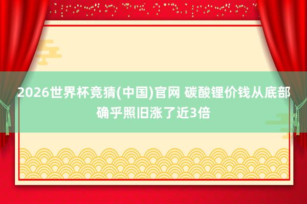 2026世界杯竞猜(中国)官网 碳酸锂价钱从底部确乎照旧涨了近3倍