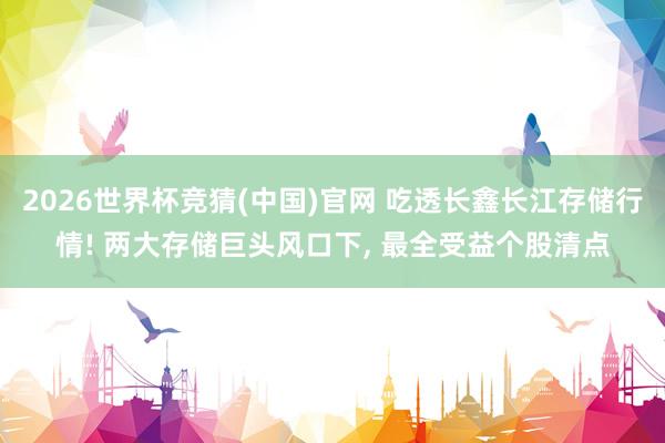 2026世界杯竞猜(中国)官网 吃透长鑫长江存储行情! 两大存储巨头风口下， 最全受益个股清点