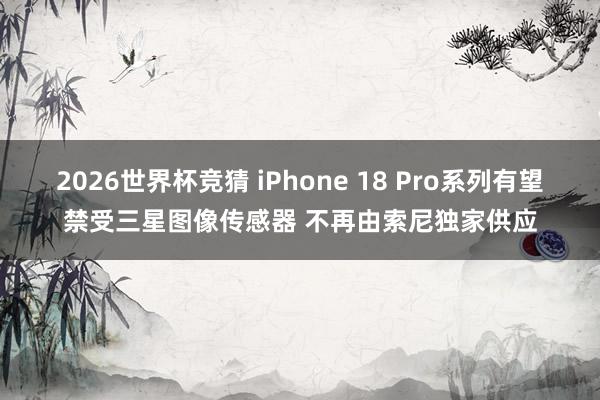 2026世界杯竞猜 iPhone 18 Pro系列有望禁受三星图像传感器 不再由索尼独家供应