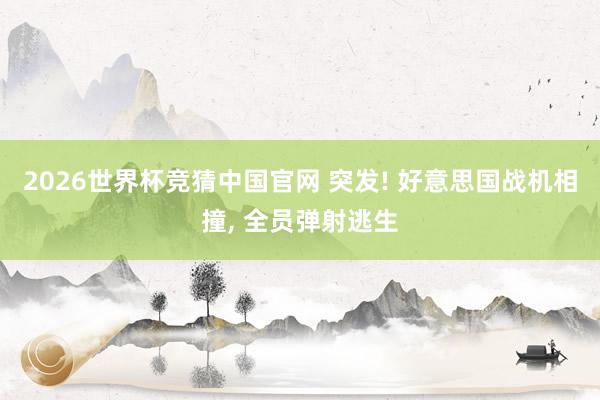 2026世界杯竞猜中国官网 突发! 好意思国战机相撞， 全员弹射逃生