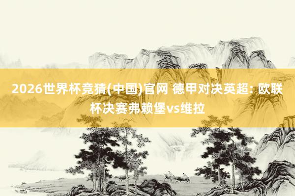 2026世界杯竞猜(中国)官网 德甲对决英超: 欧联杯决赛弗赖堡vs维拉