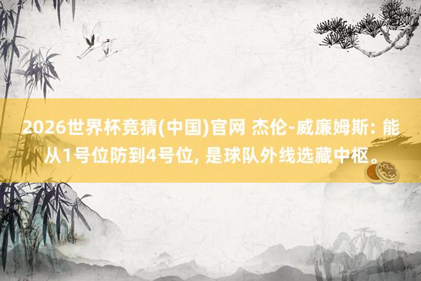 2026世界杯竞猜(中国)官网 杰伦-威廉姆斯: 能从1号位防到4号位， 是球队外线选藏中枢。