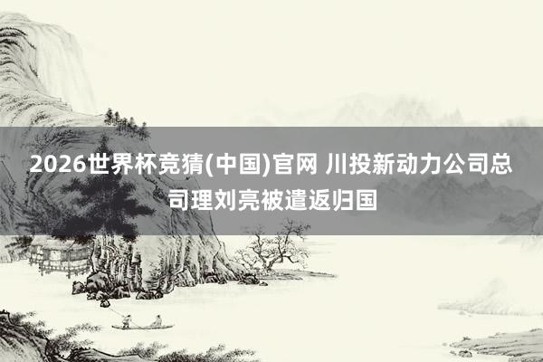 2026世界杯竞猜(中国)官网 川投新动力公司总司理刘亮被遣返归国