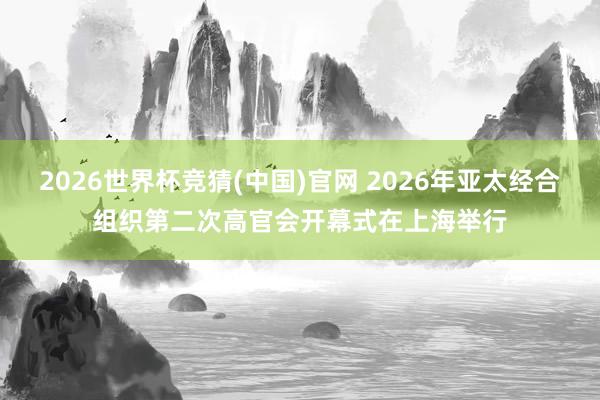 2026世界杯竞猜(中国)官网 2026年亚太经合组织第二次高官会开幕式在上海举行
