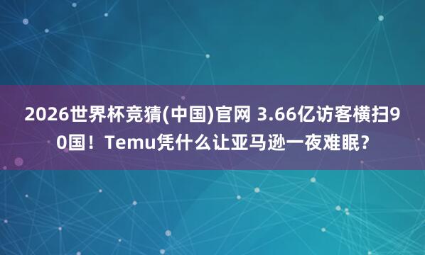 2026世界杯竞猜(中国)官网 3.66亿访客横扫90国！Temu凭什么让亚马逊一夜难眠？