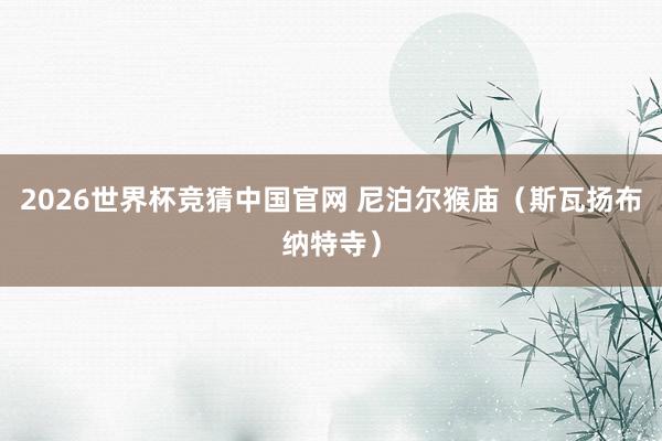 2026世界杯竞猜中国官网 尼泊尔猴庙（斯瓦扬布纳特寺）
