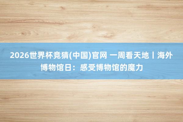 2026世界杯竞猜(中国)官网 一周看天地丨海外博物馆日：感受博物馆的魔力