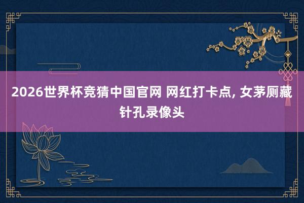 2026世界杯竞猜中国官网 网红打卡点， 女茅厕藏针孔录像头