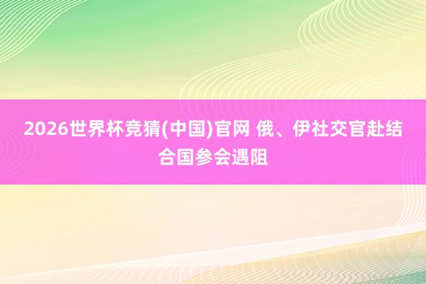 2026世界杯竞猜(中国)官网 俄、伊社交官赴结合国参会遇阻