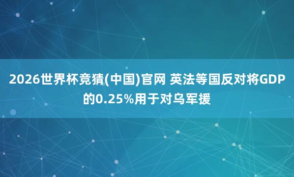 2026世界杯竞猜(中国)官网 英法等国反对将GDP的0.25%用于对乌军援