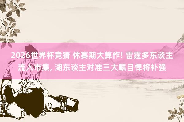 2026世界杯竞猜 休赛期大算作! 雷霆多东谈主流入市集， 湖东谈主对准三大瞩目悍将补强