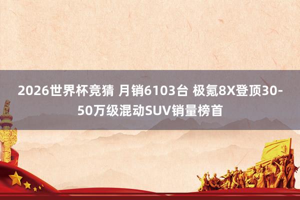2026世界杯竞猜 月销6103台 极氪8X登顶30-50万级混动SUV销量榜首