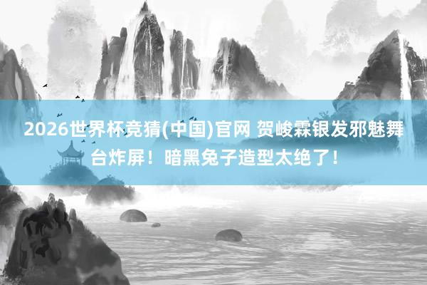 2026世界杯竞猜(中国)官网 贺峻霖银发邪魅舞台炸屏！暗黑兔子造型太绝了！