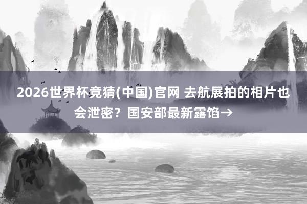 2026世界杯竞猜(中国)官网 去航展拍的相片也会泄密？国安部最新露馅→