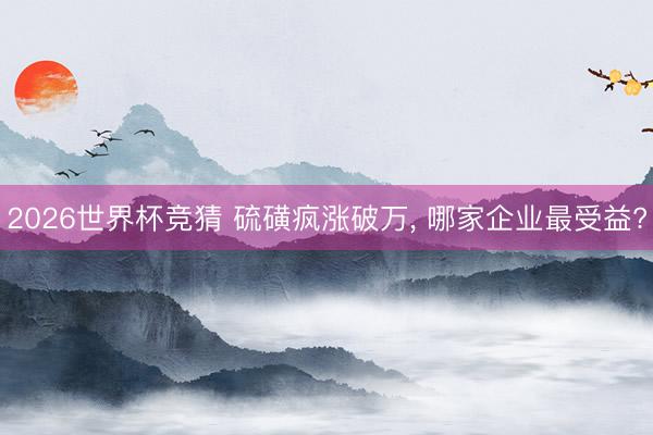 2026世界杯竞猜 硫磺疯涨破万, 哪家企业最受益?