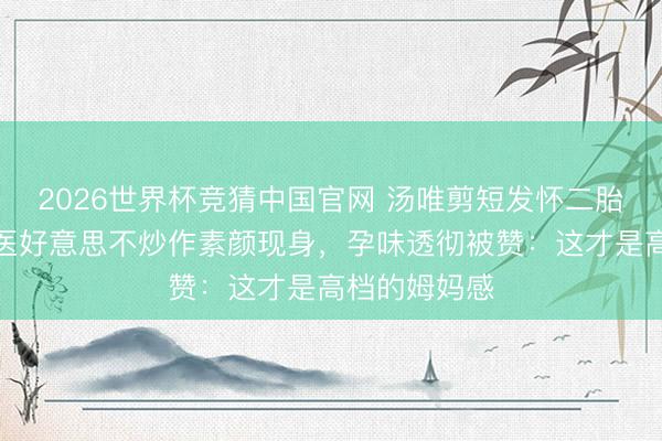 2026世界杯竞猜中国官网 汤唯剪短发怀二胎引热议！不医好意思不炒作素颜现身，孕味透彻被赞：这才是高档的姆妈感