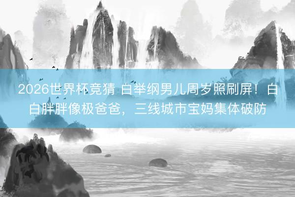 2026世界杯竞猜 白举纲男儿周岁照刷屏!白白胖胖像极爸爸,三线城市宝妈集体破防