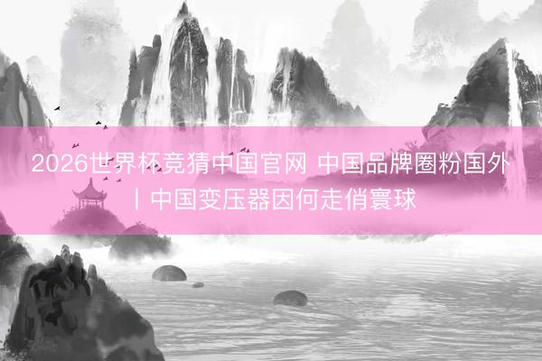 2026世界杯竞猜中国官网 中国品牌圈粉国外丨中国变压器因何走俏寰球