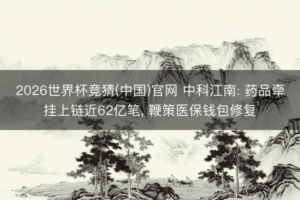 2026世界杯竞猜(中国)官网 中科江南: 药品牵挂上链近62亿笔， 鞭策医保钱包修复