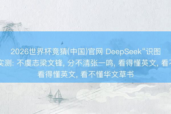 2026世界杯竞猜(中国)官网 DeepSeek“识图样式”上线! 实测: 不虞志梁文锋， 分不清张一鸣， 看得懂英文， 看不懂华文草书
